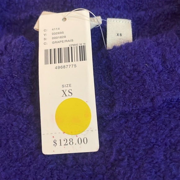 New Anthropologie Purple Grape MOTH cut-out Sweater Pullover Size XS Anthro NWT - Picture 3 of 4